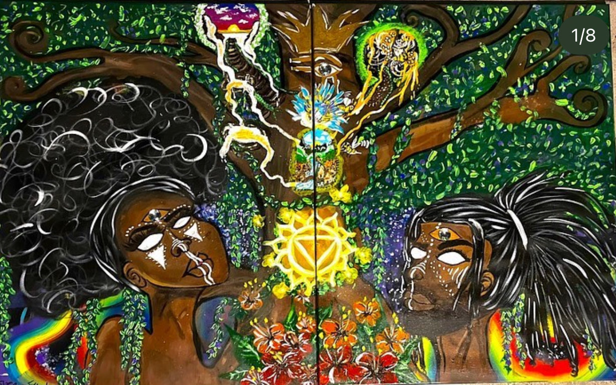 “The Land Flowing With Milk and Honey” 2pc Original Painting